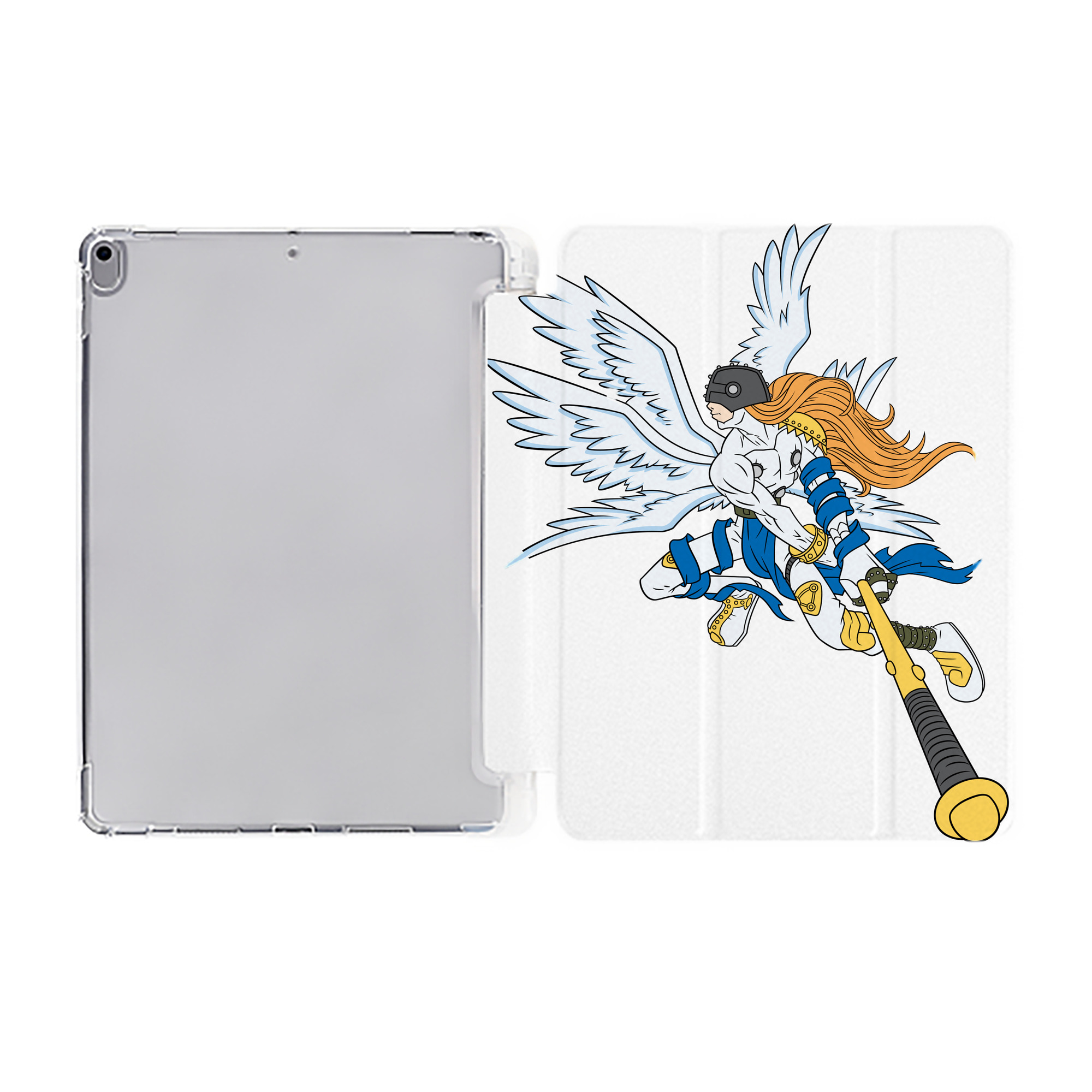（画像用） Digimon デジタルモンスター/デジモン IPad ケース ペン収納付き 三つ折りスタンド PUレザー×シリコン 対応機種9.5/10.5/10.9インチ